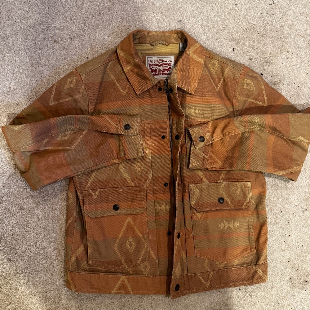 Levi’s Aztec Diamond Zip Up Shirt Jacket Men’s Medium